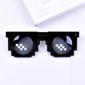 Funny black pixelated sunglasses with white pixel details in a Thug Life style - Mosaic