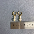 Boucles d'oreilles en acier inoxydable 18k avec deux perles naturelles et guide de taille - 2.5*10 Double Perle