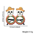 Funny Mexican party glasses with white sugar skulls wearing colorful sombreros for festivals - Skull Sombrero Style