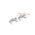 Polished silver stainless steel bow pendant with 16mm by 10mm size dimensions - 16*10mm Bow 1.7mm Single Hole / Steel