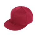 Cappellino da baseball bordeaux a tesa piatta in cotone con design a sei pannelli su bianco - Adulto (55-60cm) / Borgogna