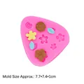 Moule en silicone rose avec mini fleurs et feuilles pour fondant et résine DIY - Rose