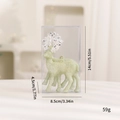Christmas tree glitter reindeer ornaments in light green set of 2 in clear packaging - 2 Pcs/Set