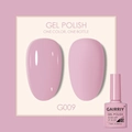 Pink gel nail polish G009 with 7.5ml bottle showing glossy and matte finish effects - Pink (009)
