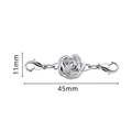 Silberner Blumen-Magnetverschluss mit Karabiner für Halsketten 45mm Länge - Blume Silber