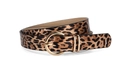 Ceinture léopard pour femmes avec une boucle ronde dorée polie élégante - Imprimé léopard