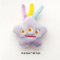 Detail of purple plush star monster brooch with three eyes, size 8.5cm x 7cm - Original (Back Opening) / Purple Monster