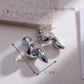 Zweilagige Tropfenohrringe in Silber mit gedrehtem Design, Maße 3,0 cm x 1,4 cm - Spiralsilber