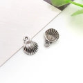 Vintage zilveren schelp hanger van legering voor het maken van DIY sieraden - 9x11mm Kleine zee-schelp