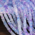 Blue and purple ink-wash bone shaped glass beads for DIY jewelry and bracelet making - 6x12mm Marbled Blue Purple (1Pc)
