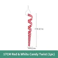 Addobbo natalizio a spirale bicolore bianco e rosso da 17CM per albero di Natale - 1 pezzo / 17cm Rotolo di Caramelle Rosso e Bianco