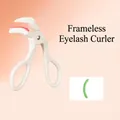 White wide-angle eyelash curler with soft silicone pads and replacement refill - Wide Angle Cream White