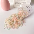 Jar of high-elasticity colorful macaron disposable hair ties for children's styling - Thin Cream Light Colors (Approx. 1500 Pcs)