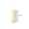 Beige velvet ring display cylinder with gold trim, size 7.3cm height and 4cm diameter - Large Cylindrical Ring Stand / Beige