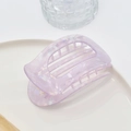 Close-up of a lavender marble acetate hair claw clip with a hollow arched design - 11# Purple Mermaid PVC Claw