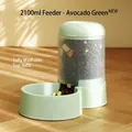 2100ML gravity pet feeder in avocado green featuring easy top-fill and washable design - 2100ML Feeder / Avocado Green