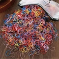 Elastici per capelli colorati usa e getta per bambine in una borsa con cerniera portatile - Circa 1000 Pezzi/Sacco / Colori Solidi Misti