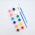 DIY 12-color acrylic paint set with 2 brushes for Halloween paper pulp mask painting - Multicolor Paints And Brushes