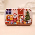 Christmas Santa Claus tin box for DIY puzzles with festive illustration and metal finish - Style 2 [Fireplace]