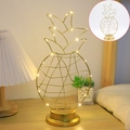 Golden pineapple LED wire frame decorative lamp with warm glowing fairy lights - Pineapple / Warm White