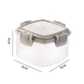 Lot de 4 mini boîtes à épices carrées en plastique transparent avec couvercles beiges - Lot de 4 Boîtes Carrées / Gris