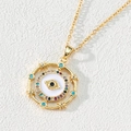 Bohemian 18K gold-plated Evil Eye necklace with colorful zircons and star accents - Style C-Star Enamel Eye