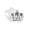 Close-up of a silver alloy crown charm bead with intricate detailing and metallic luster - Crown