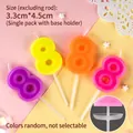 Bougie d'anniversaire chiffre 8 dégradée avec support en plastique pour décoration - Nouvelle bougie chiffre couleur 8