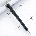 Click ballpoint pen featuring a black starry glitter finish and silver metal accents - Black (Silver Parts)