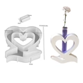 Silicone mold for heart test tube vase with product dimensions 13.9cm x 13.1cm - Palm Holding Heart Vase Mold