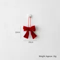 Fiocco di Natale in velluto rosso con cordino, 12cm x 10cm, decorazione per l'albero - Fiocco Piccolo