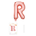 Roségoldener Buchstabe R Folienballon für Geburtstagsdeko mit 16-Zoll-Einzelhandelsverpackung - Buchstabe R / Roségold