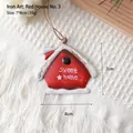 Decorazione natalizia casetta rossa nordica in ferro con scritta Sweet Home e corda - Stile Casa Rossa 3