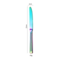 Rainbow PVD stainless steel dinner knife with 23cm length and 83g weight specs - Dinner Knife / AB Color