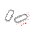 Silver stainless steel U-shaped textured connector for DIY jewelry, 25mm x 12mm size - Steel Style D