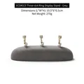 3-position ring display stand in grey velvet with suede texture dimensions 19.5x6x6.5cm - EC04013 3-Slot Ring Holder Grey