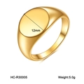 Details van gouden zegelring met een diameter van 12mm en een gewicht van 5,0g - US 6 / Gouden Ronde Zegelring (HC-R30005)