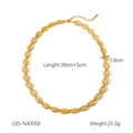 Goldene Edelstahl-Muschelkette mit Maßen von 39 cm Länge und 0,8 cm Breite - Gold Muschelform Stil (OD-N40059)