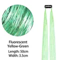Fluorescent yellow-green hair tinsel with black BB clip and 50cm long glitter synthetic fiber - Neon Lime