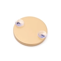 Detail of round gold makeup mirror back with dual suction cups for easy wall mounting - 10X Magnifying Mirror (Bagged) / Champagne Gold