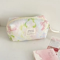 Quilted floral butterfly cosmetic bag with pastel dream butterfly and ribbon patterns - Dreamy Butterfly Octagonal Bag / Yellow