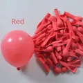 Macaron style red latex balloon set with inflated round and uninflated strip balloons - 5 Inch Macaron Red