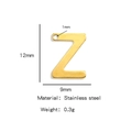 Polished gold stainless steel letter Z charm pendant for DIY jewelry making - Letter Z