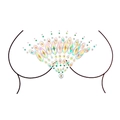 Sparkling iridescent acrylic rhinestone chest stickers for EDM festivals and party decoration - Pattern 95