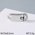 Polished silver stainless steel lobster clasp connector, 25x8.5mm width, 3.5g weight - Silver Small Style (KLJ9119-Z)