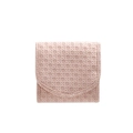 Portable pink woven texture jewelry storage bag for travel and necklaces - PU Small Pink