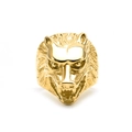 Bague tête de loup vintage en acier inoxydable doré pour un style punk audacieux - US 8 / Doré