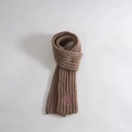 Soft brown knit winter scarf for children with thick ribbed texture and small woven label - Kids / Khaki