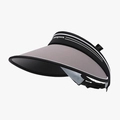 Foldable grey and black wide brim PVC sun hat with athletic lettered headband for women - Adjustable / Gray