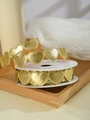 Elegant gold heart shaped ribbon roll with metallic finish for floral gift wrapping - 2.5CM Width/9M Roll / Gold